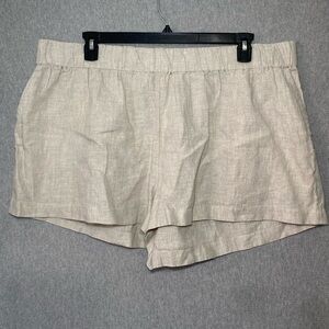 The Drop Shorts Womens 2X Linen Elastic Waist